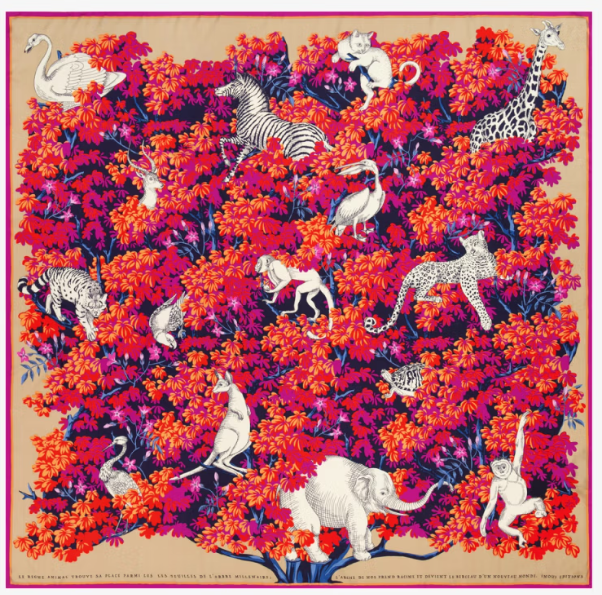 Carré 130 x 130 bestiaire fushia Inoui Editions