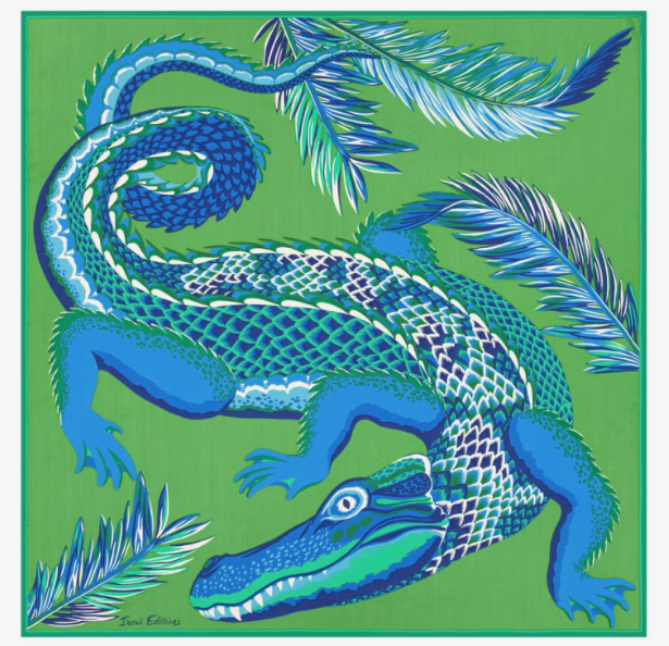 Carré 100 x 100 Croco vert Inoui Editions