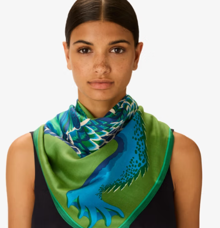 Carré 100 x 100 Croco vert Inoui Editions