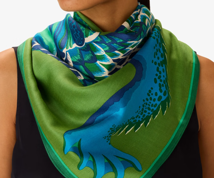 Carré 100 x 100 Croco vert Inoui Editions
