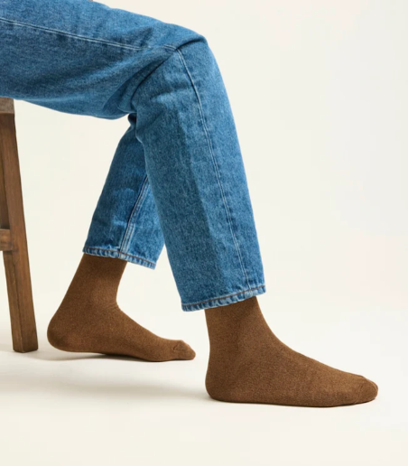 Pack de 3 chaussettes HOMME Chinées Marron ODAJE ex M MOUSTACHE Dernière en 43-45 !