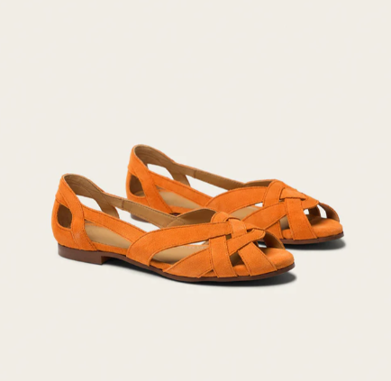 Sandale Clémentine suède orange ODAJE ex M Moustache