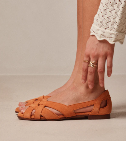 Sandale Clémentine suède orange ODAJE ex M Moustache