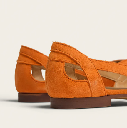 Sandale Clémentine suède orange ODAJE ex M Moustache