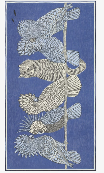 Étole 100 x 190 caracat bleu Inoui Editions