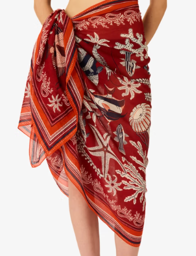 Étole 100 x 190 neptune rouge Inoui Editions