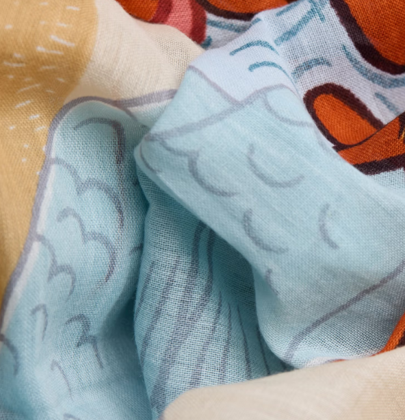 Étole 100 x 190 jardin corail Inoui Editions