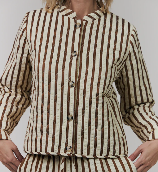 Veste matelassée Emilia Marron et Blanc LOLLYS LAUNDRY