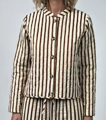 Veste matelassée Emilia Marron et Blanc LOLLYS LAUNDRY