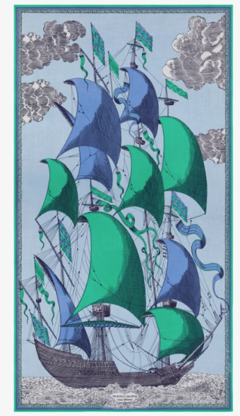 Étole 100 x 190 des rives et des rêves vert Inoui Editions