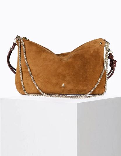 Sac MALLOW suède cognac Craie Studio