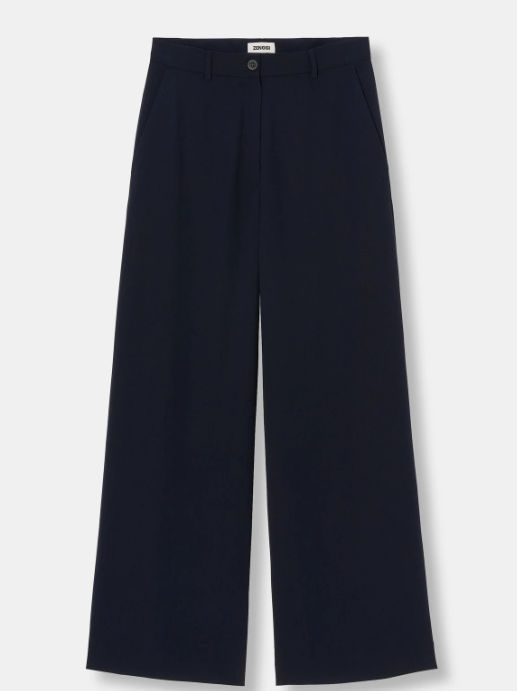 Pantalon bleu en Crêpe japonaise ZENGGI Y05-1013
