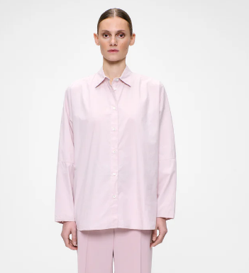 Chemise couleur rose à manches larges Popeline de Coton ZENGGI X04-1017