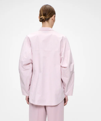 Chemise couleur rose à manches larges Popeline de Coton ZENGGI X04-1017