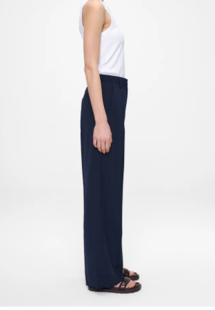 Pantalon bleu en Crêpe japonaise ZENGGI X05-1029