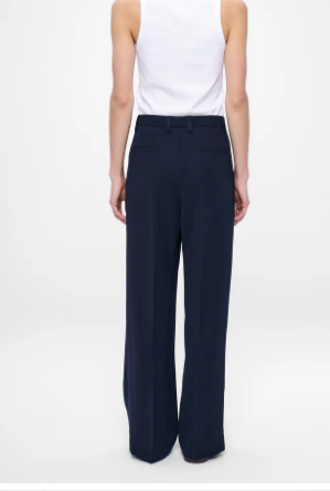 Pantalon bleu en Crêpe japonaise ZENGGI X05-1029