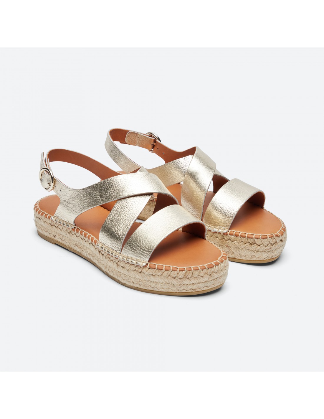espadrille dorée femme