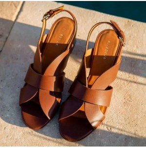 Sandale N° 551 cuir Cognac...