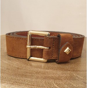 Herbert Frere Soeur La Coulomb Velours Belt in Choco Camp and Marine