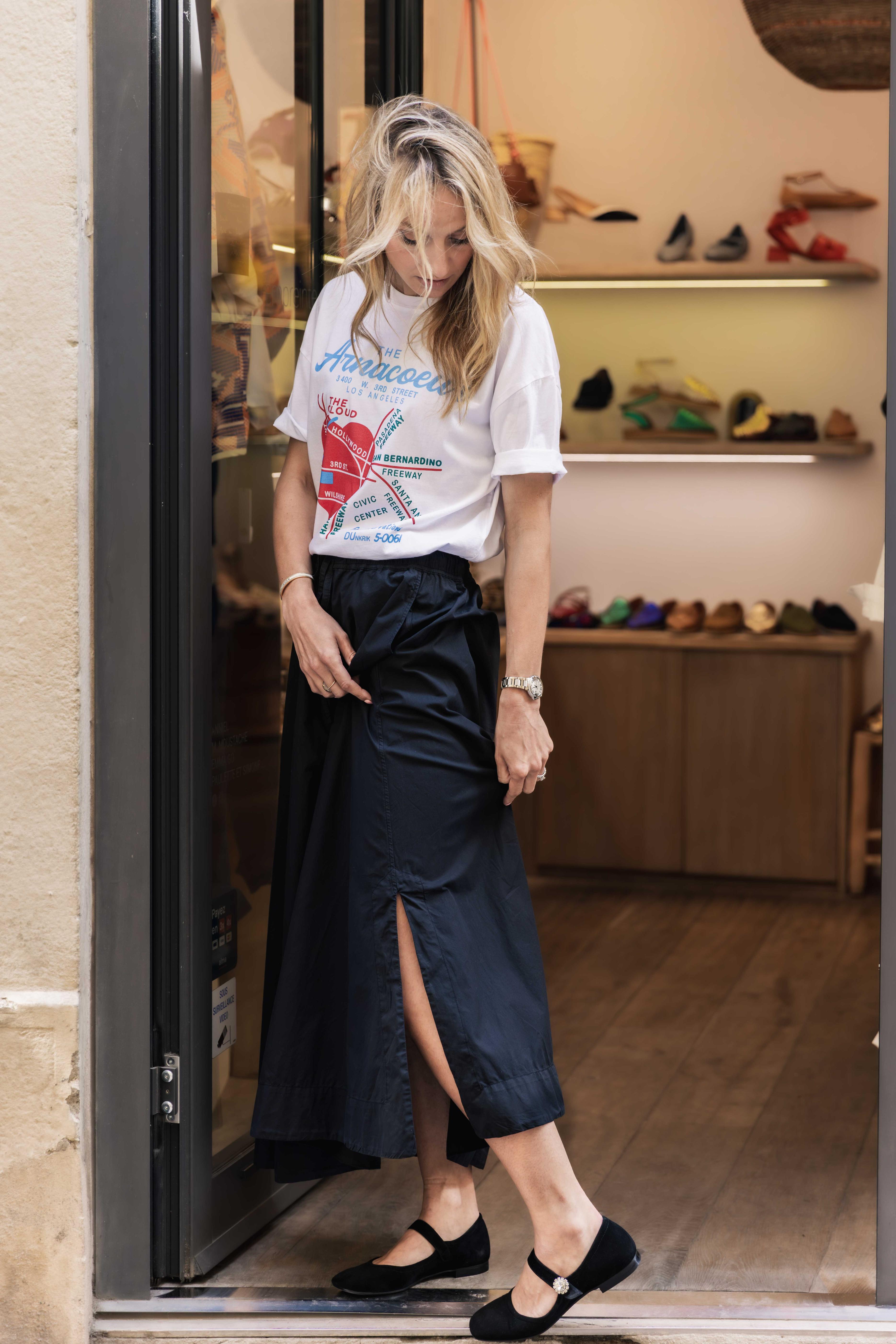 Jupe longue en coton papier ZENGGI