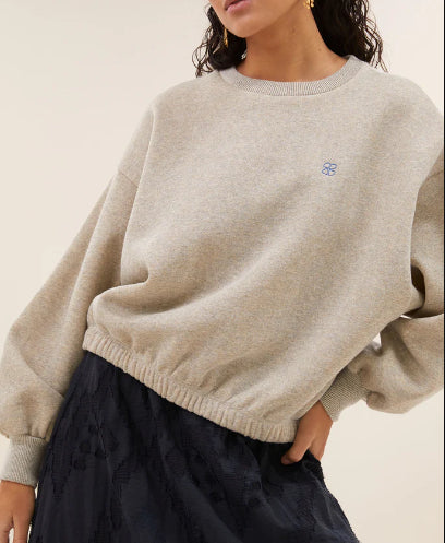 Sweat  beige pailleté BODIL SPARKLE SWEATER BY BAR