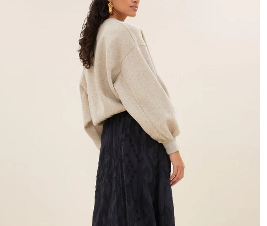 Sweat  beige pailleté BODIL SPARKLE SWEATER BY BAR