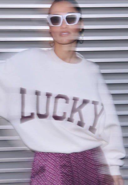 Sweat  Lucky  BIBI PATCHWORK SWEATER oyster melee BY BAR Dernier en XS !