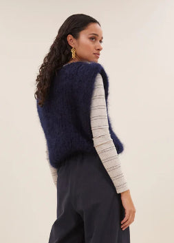 Pull sans manches bleu foncé JAMES SPENCER  BY BAR