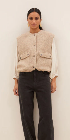 Veste sans manches beige Maggie Sleeveless Jacket BY BAR
