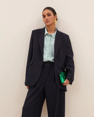 Blazer bleu à fines rayures BY BAR JILL PINSTRIPE