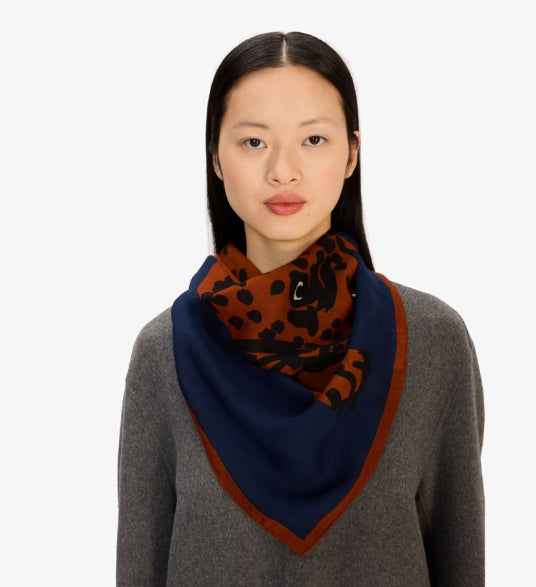 Carré 100 x 100 FELINE Bleu Inoui Editions