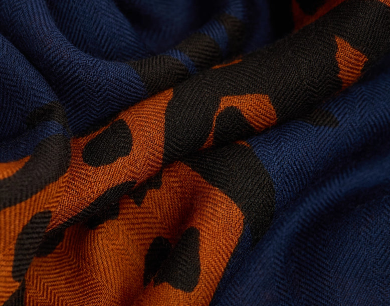 Carré 100 x 100 FELINE Bleu Inoui Editions