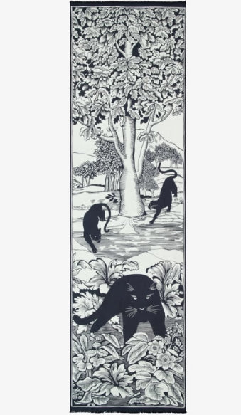 Étole 55 x 190 PANTHÈRE Blanc Inoui Editions