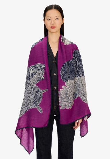 Etole 80 x 190 CHOUETTE Violet Inoui Editions