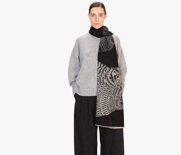 Etole 80 x 190 CHOUETTE Noir Inoui Editions