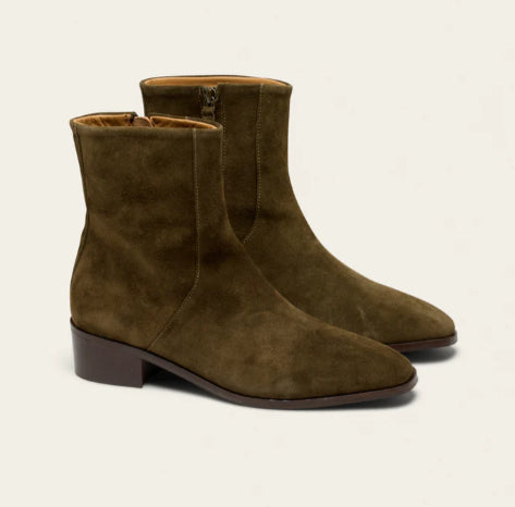 Bottines Sybille suède Kaki ODAJE ex M MOUSTACHE