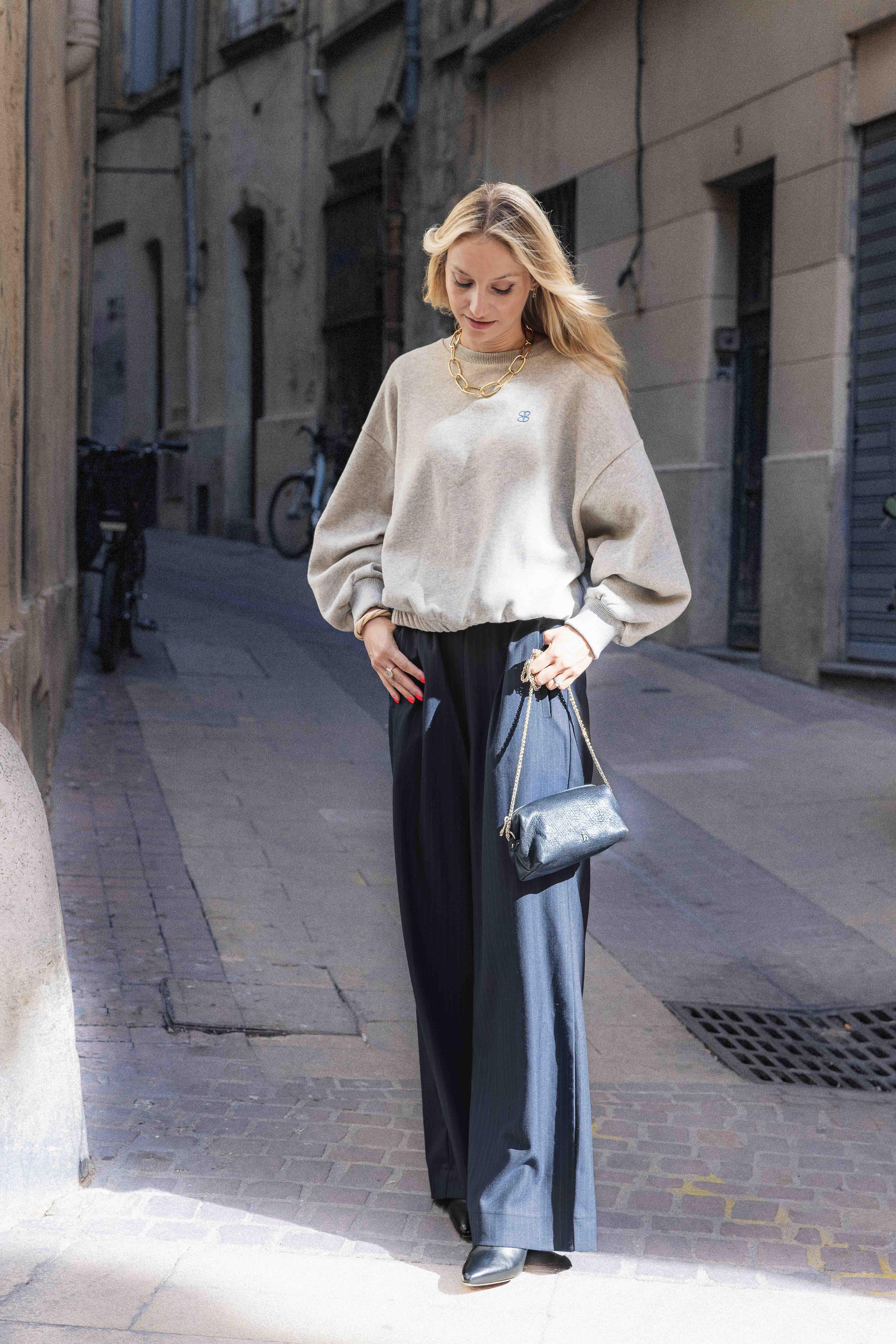 Sweat  beige pailleté BODIL SPARKLE SWEATER BY BAR