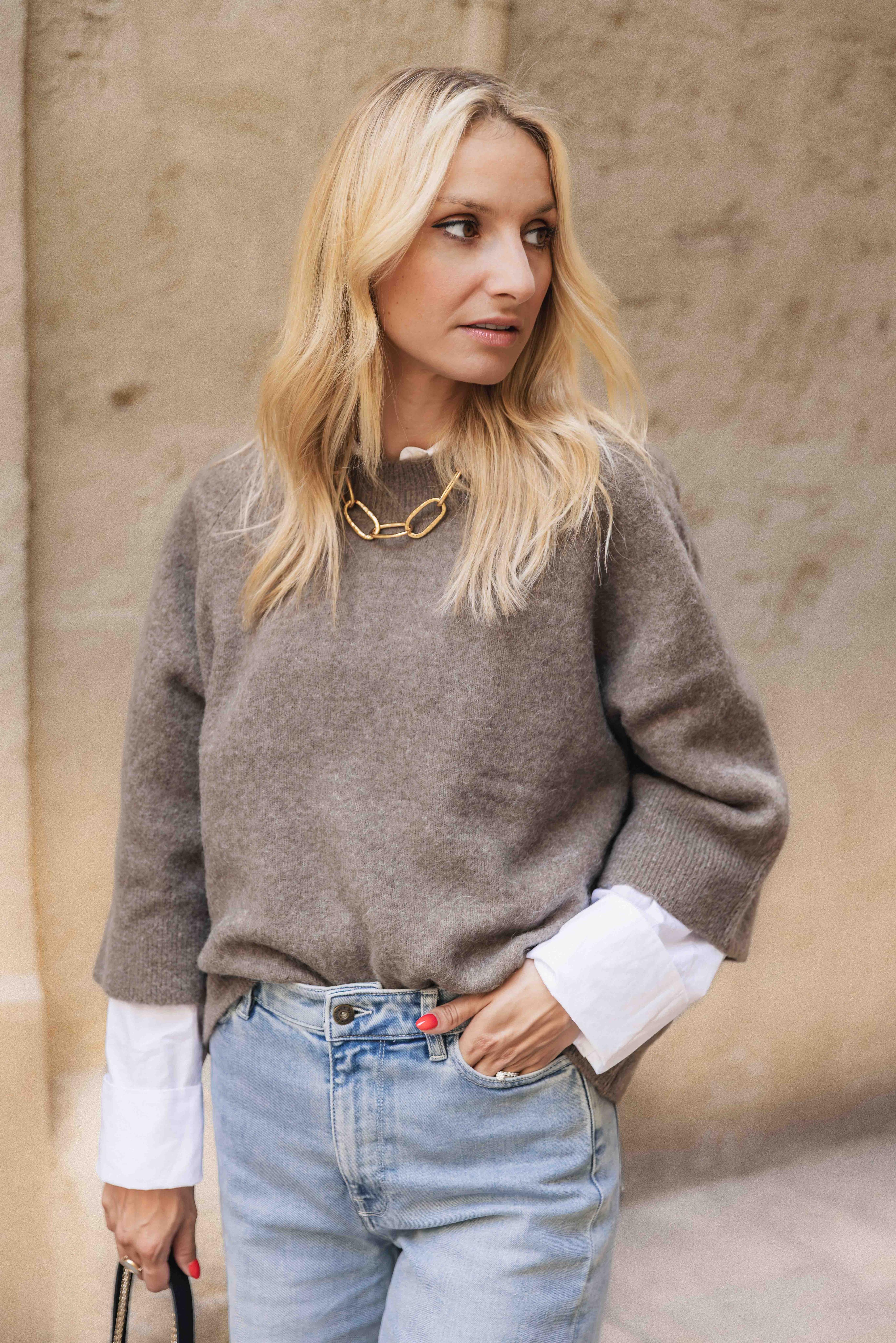 Pull en alpaga et laine ZENGGI W03-1018