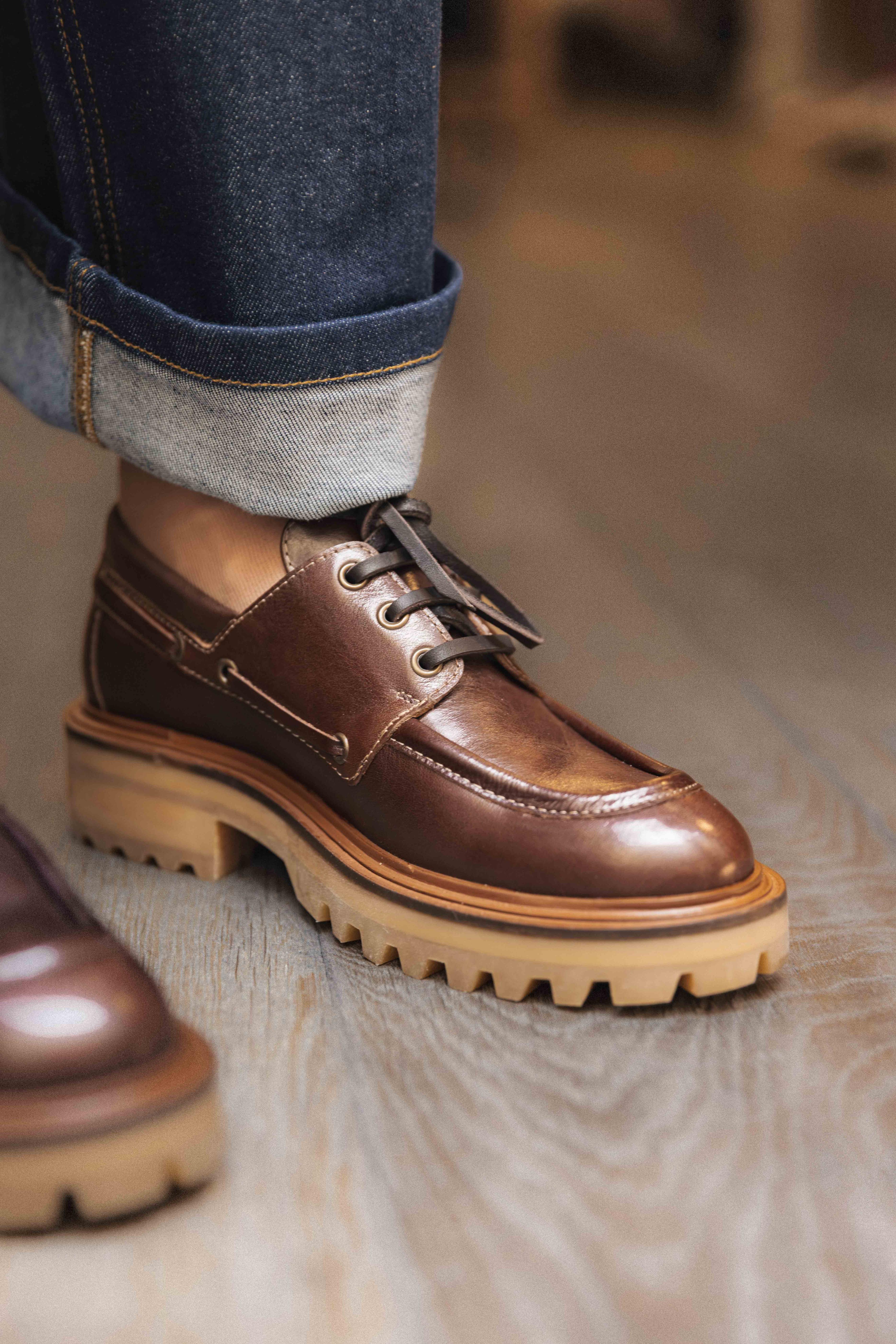 Chaussures Bateau A9050 Cognac Shadow BILLI BI