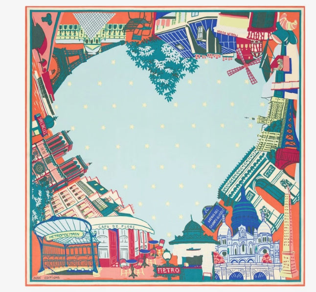 Carré 100 x 100  J'AIME PARIS Multico Inoui Editions