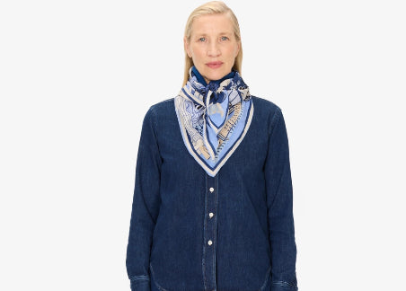 Carré 100 x 100 J'AIME PARIS Bleu Inoui Editions