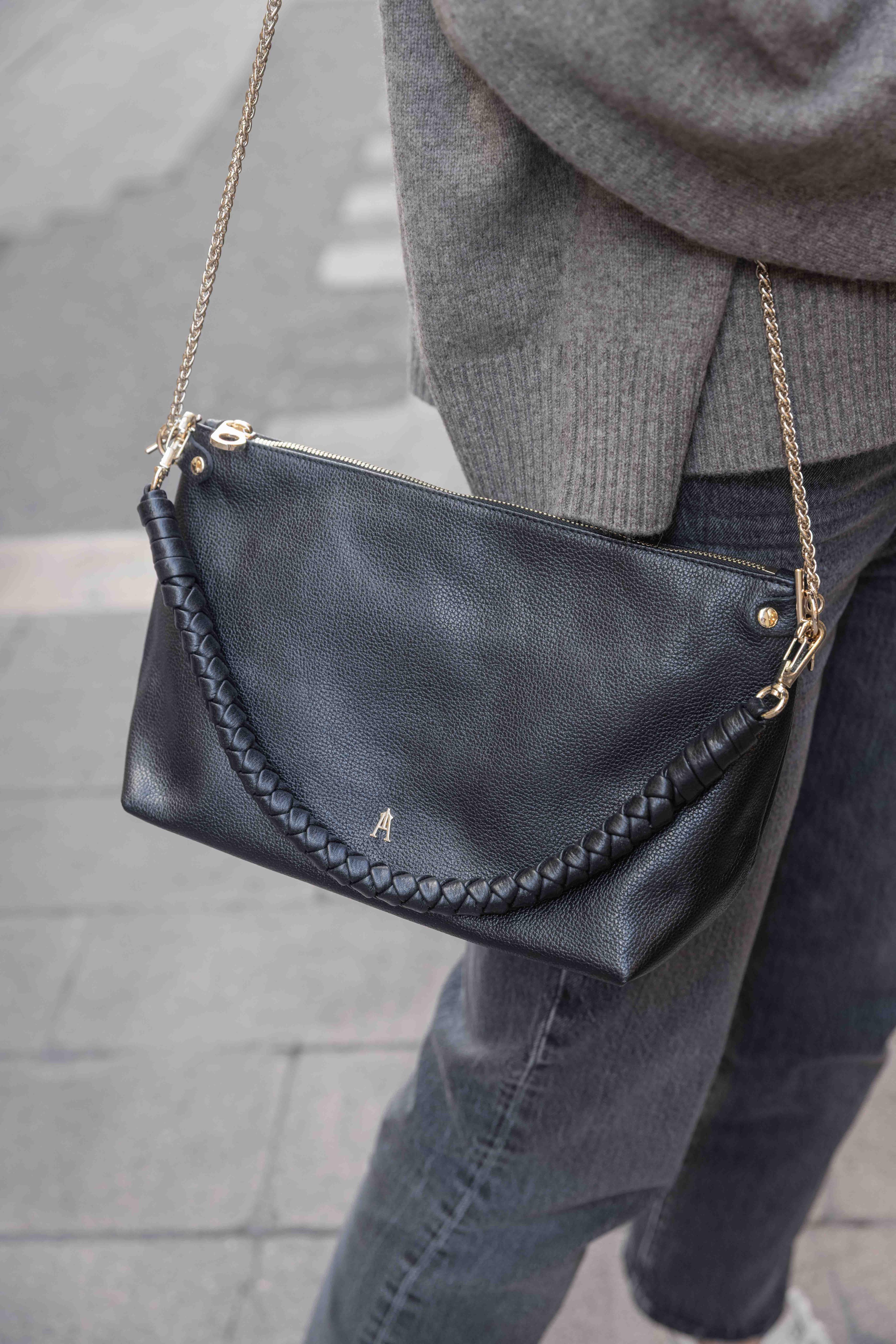 Sac MALLOW Twist Grainé Noir CRAIE STUDIO