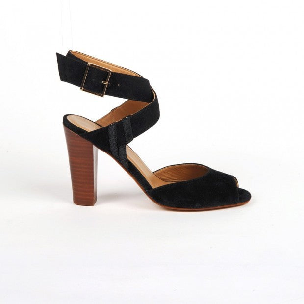 Sandale à talon PRATO noir ou rouille AMESKA Dernières !