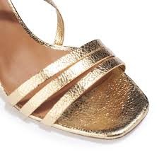 Sandale à talon CHICOREE en cuir Doré ANAKI Dernière  39 !
