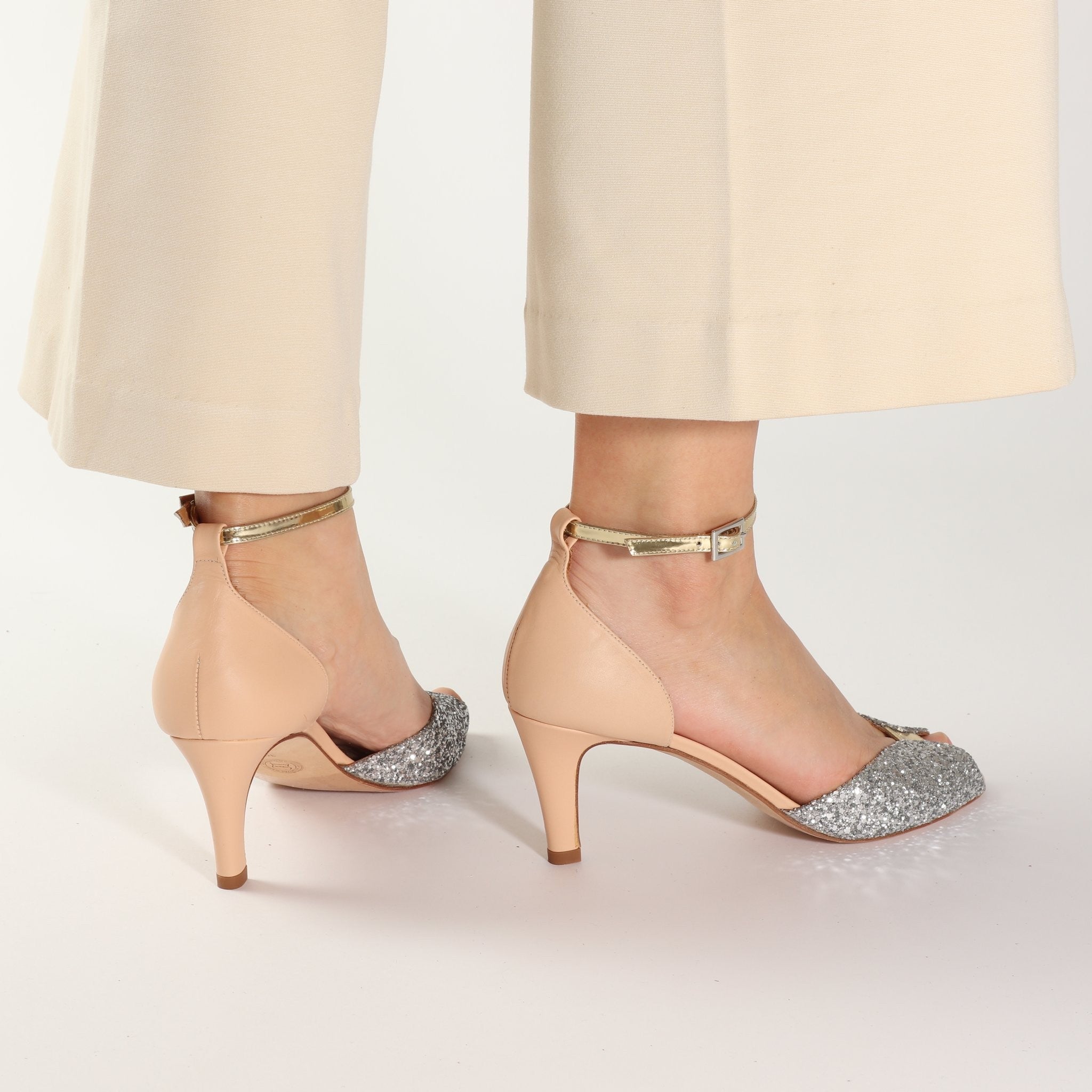 JOLENE Glitter silver & Calf nude EMMA GO Reste 40