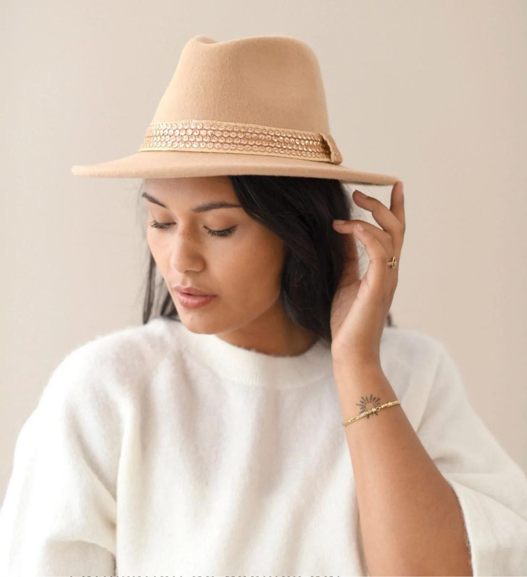 Chapeau en feutre de laine JIM Beige MARADJI
