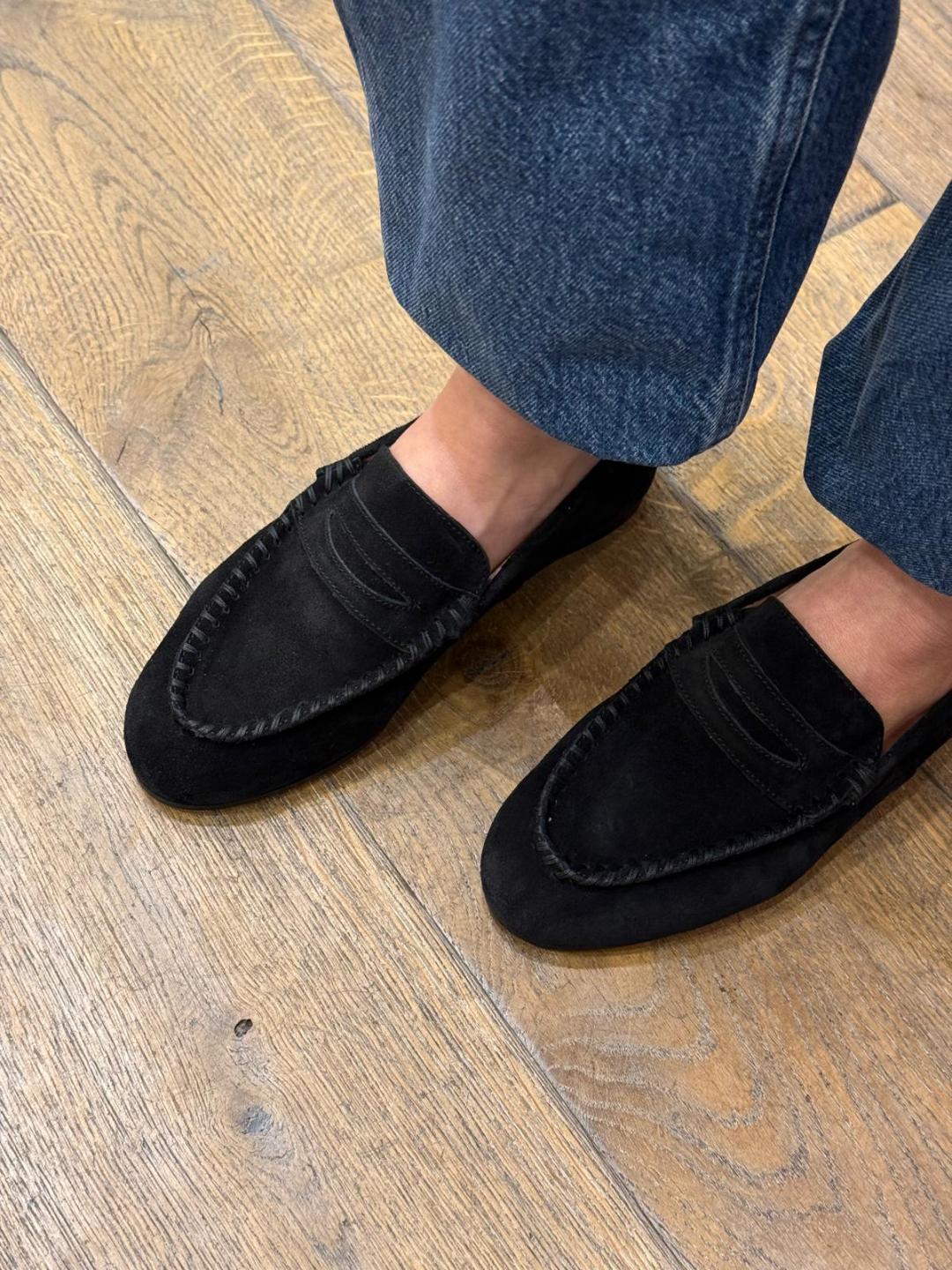 Mocassin Suède Noir N° 284 ANNIEL