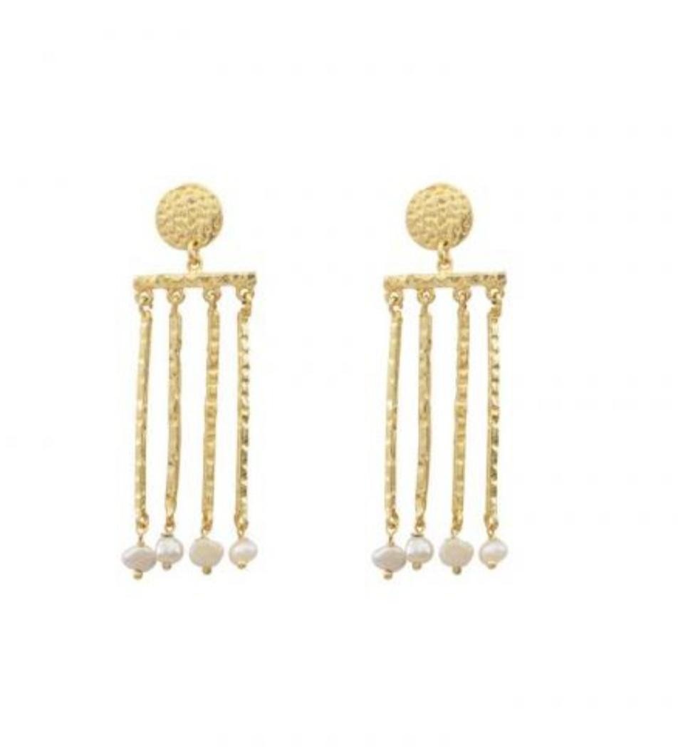 Boucles d'oreille Tiges Or Mat et perles MERIDA - Dear Charlotte