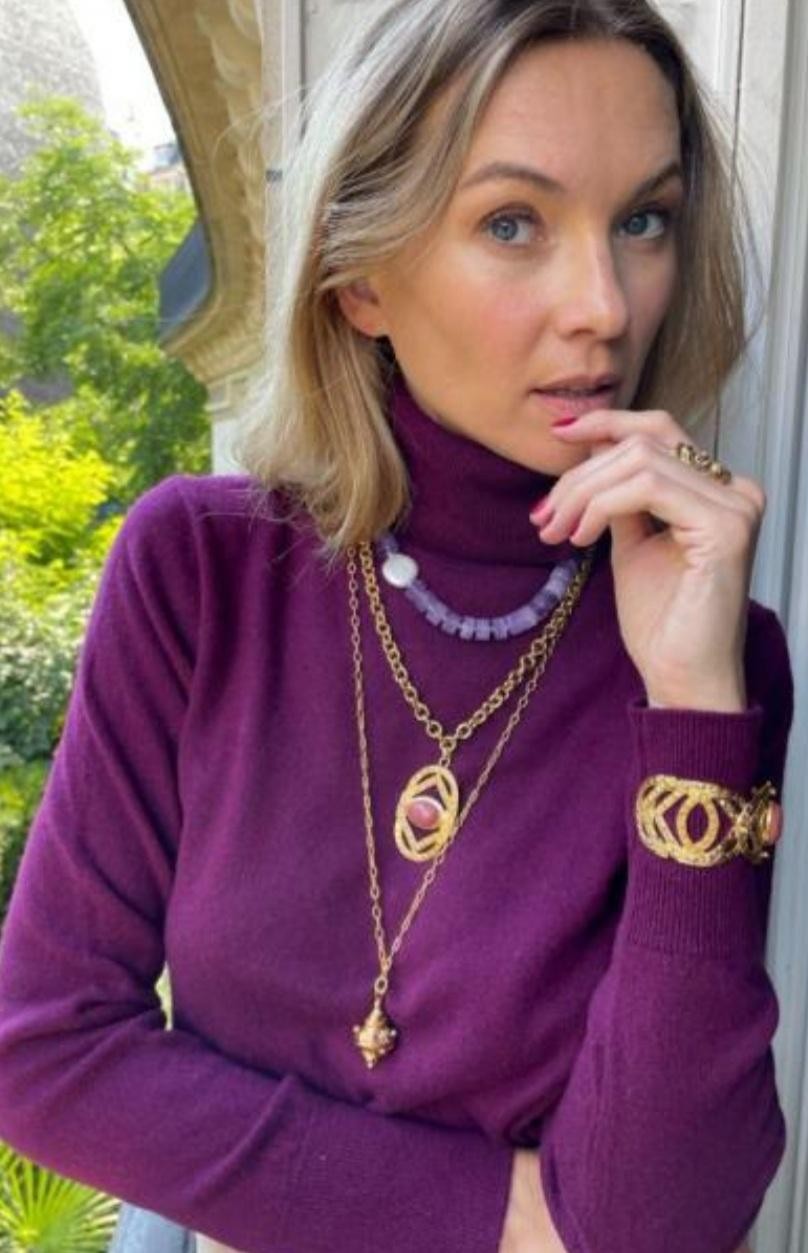 Collier Médaillon Rhodonite ALMERIA Dear Charlotte