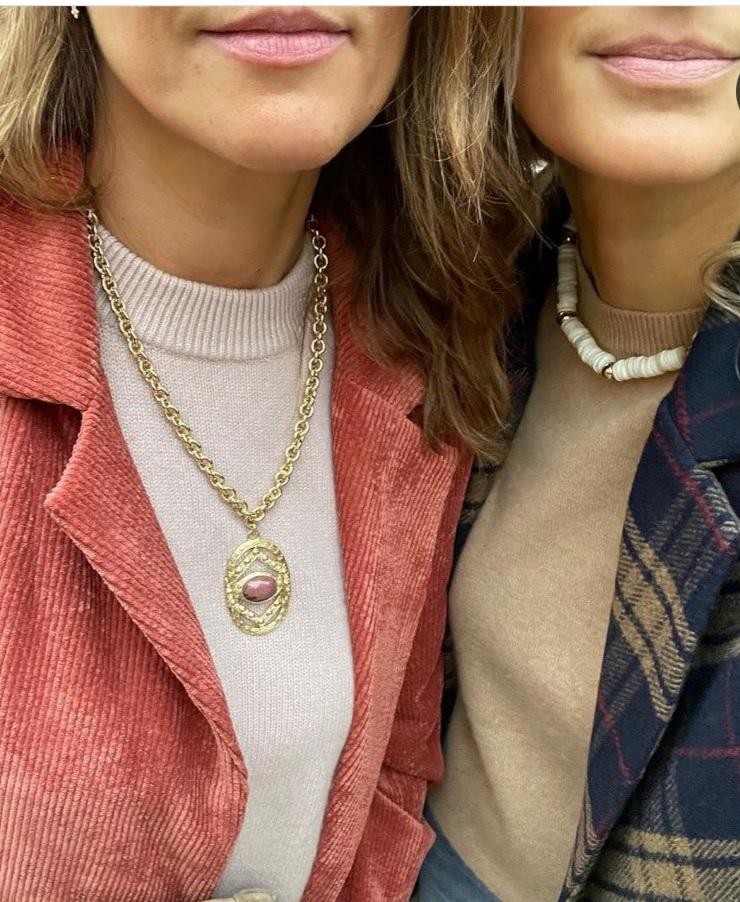 Collier Médaillon Rhodonite ALMERIA Dear Charlotte